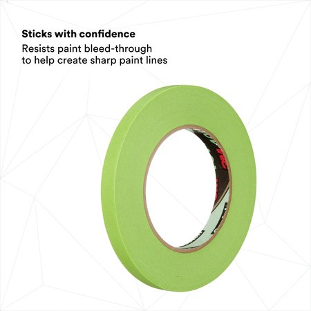 3M 3M™ 401+/233+ Masking Tape, 6.7 Mil, 1/2" x 60 yds., Green, 48/Case T933401